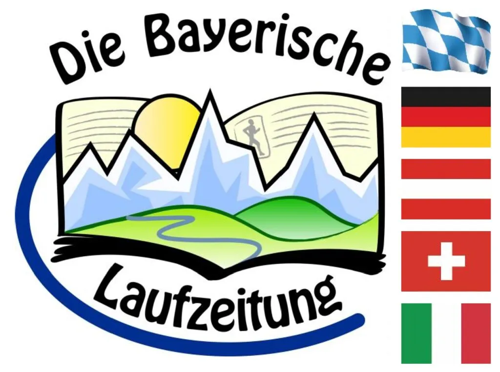 Reihe von Zielfahnen bei einem Lausitz Sportevent