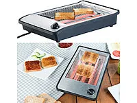 Rosenstein & Söhne Flachtoaster NX-6919-919 beim Toasten von Brötchen am Frühstückstisch