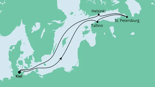 Routenverlauf Ostsee ab Kiel