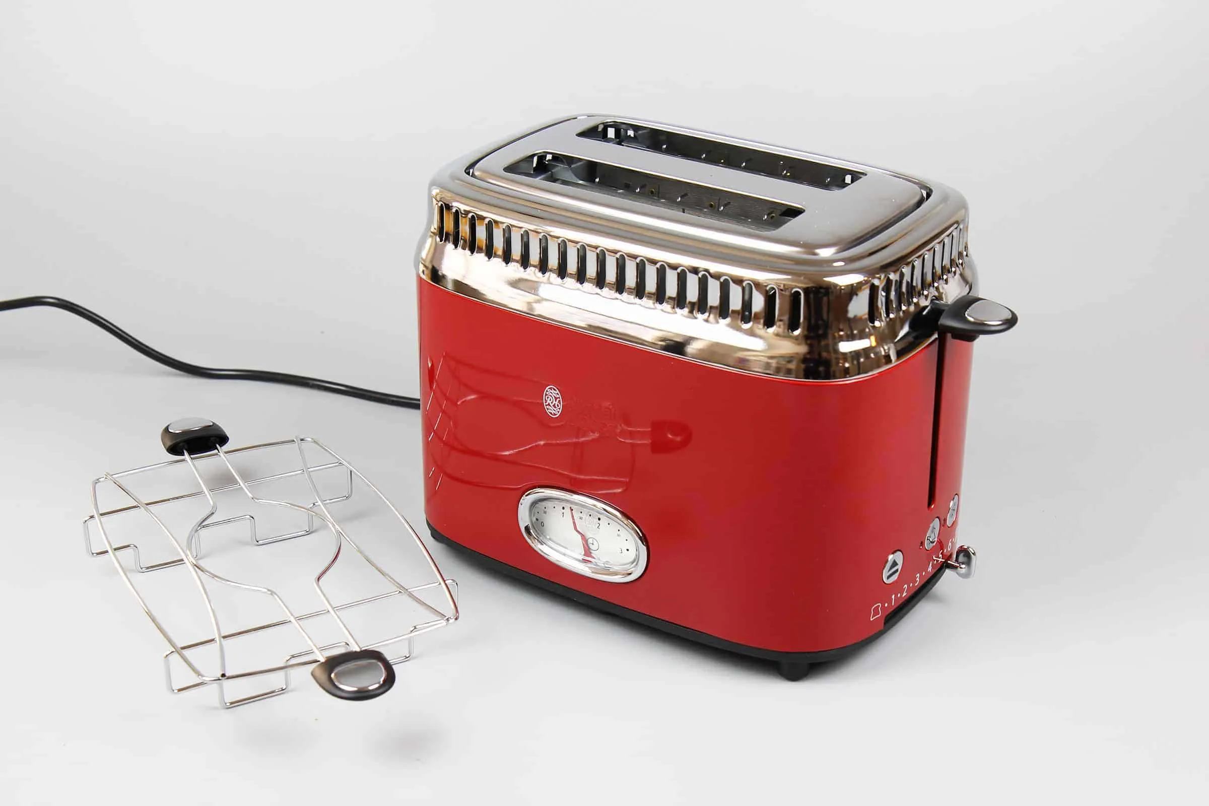 Russell Hobbs Retro Toaster: Detailansicht der Bedienknöpfe