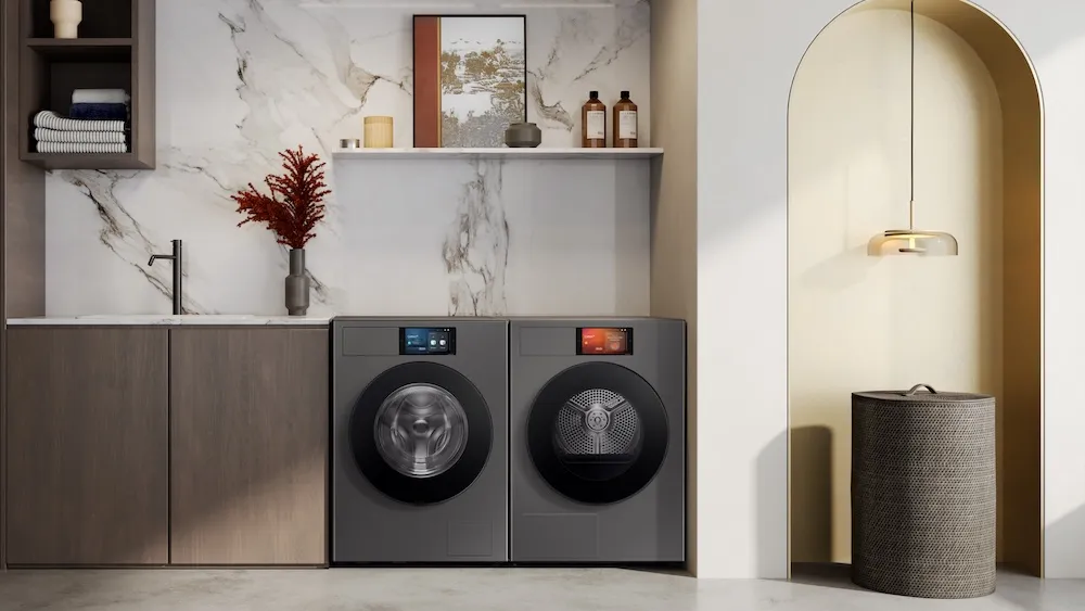 Samsung Bespoke AI Waschmaschine und Trockner mit AI-Home-Bildschirm und SmartThings-Integration