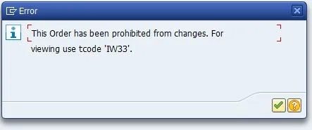 SAP IW32 Interface - Order Display Mode