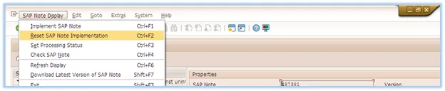 SAP Note Deinstallation