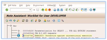 SAP Note Detailansicht