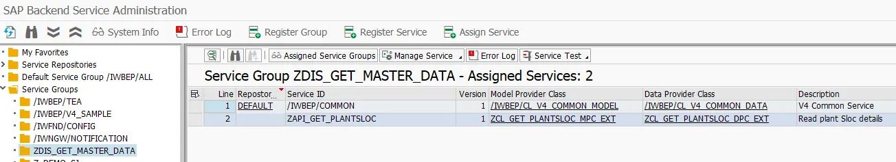 SAP OData V4 Service erfolgreich registriert