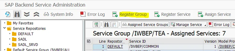 SAP OData V4 Servicegruppe erstellen