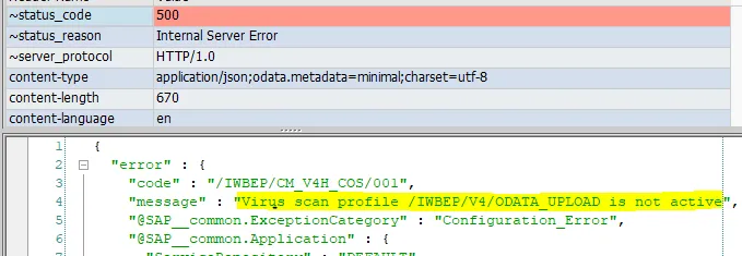 SAP OData V4 Virus Scan Fehlerbehebung