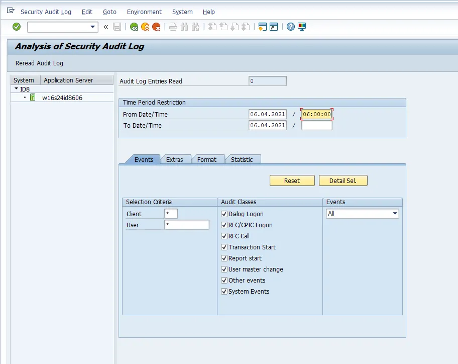 SAP SM20 Transaktionsnavigation
