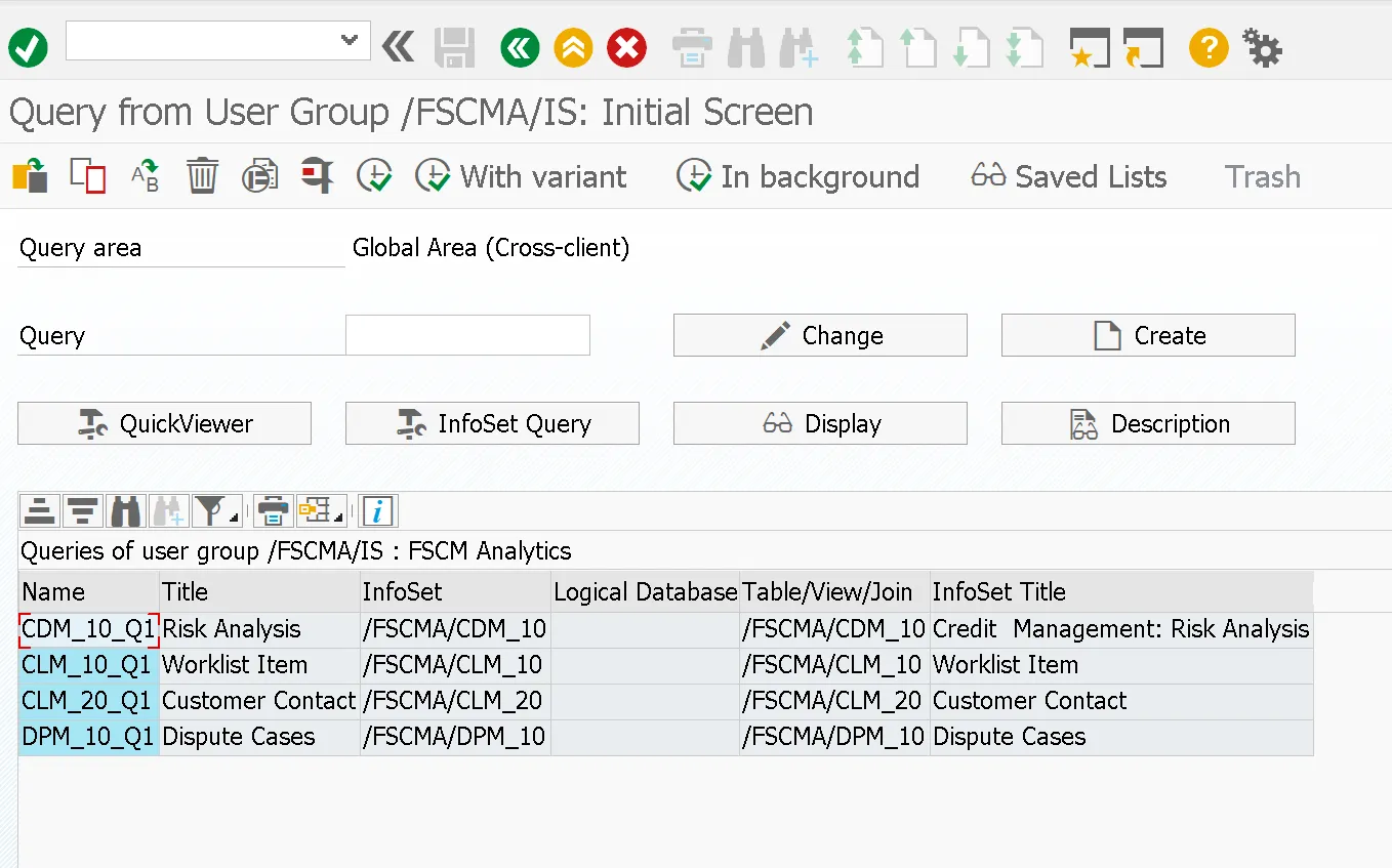 SAP Transaktion SQ00
