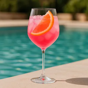 Sarti Spritz im Weinglas mit Prosecco und Grapefruitscheibe, ein erfrischendes Sarti Getränk.