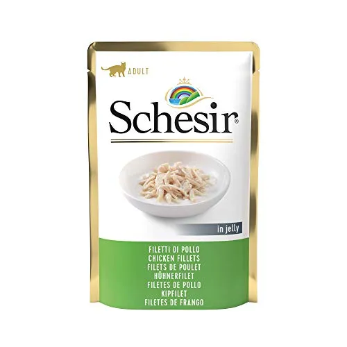 Schesir Hühnerfilet, ein Ergänzungsfuttermittel für Katzen