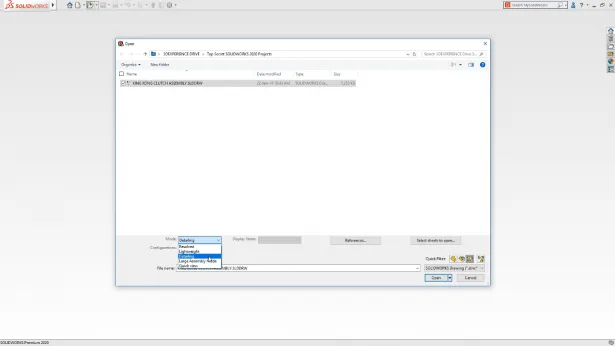 Schneller Detaillierungsmodus für große Zeichnungen in SOLIDWORKS 2020 für effizienteres Arbeiten