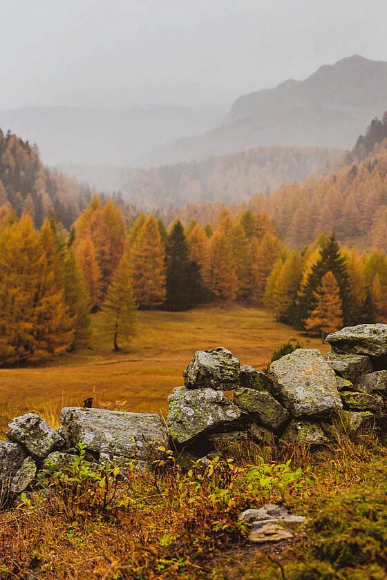 Schweiz im Herbst: Wanderung am Lagh da Saoseo