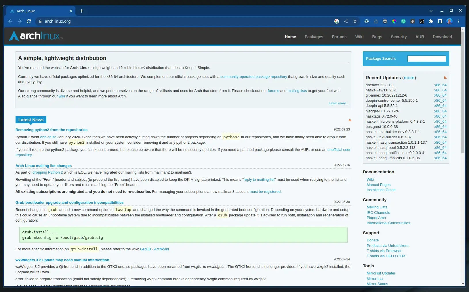 Screenshot der Terminalausgabe zur Installation von base-devel und git