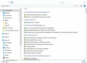 Screenshot des God Mode Ordners in Windows 10