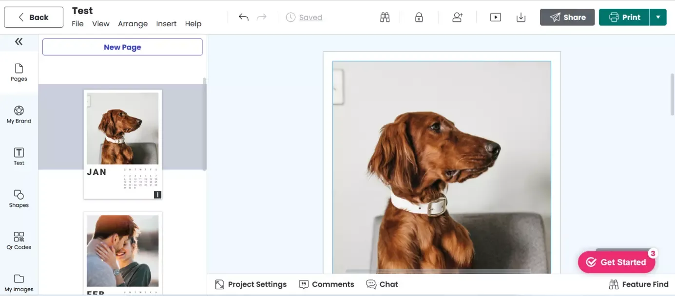 Screenshot des Online-Editors Marq mit intuitiver Benutzeroberfläche für webbasiertes Layout