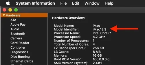 Screenshot des "Über diesen Mac"-Fensters mit Systeminformationen