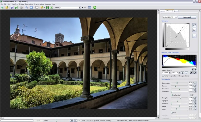 Screenshot easyHDR BASIC: Kostenloses HDR Programm für einfache Bildbearbeitung