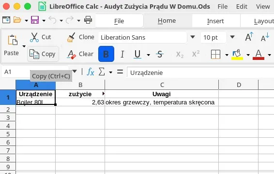 Screenshot einer defekten LibreOffice-Tabelle mit verschobenen Daten in Version 7.2.2 unter Plasma