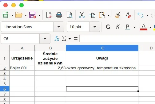 Screenshot einer korrekt dargestellten LibreOffice-Tabelle, im Vergleich zur fehlerhaften Version 7.2.2