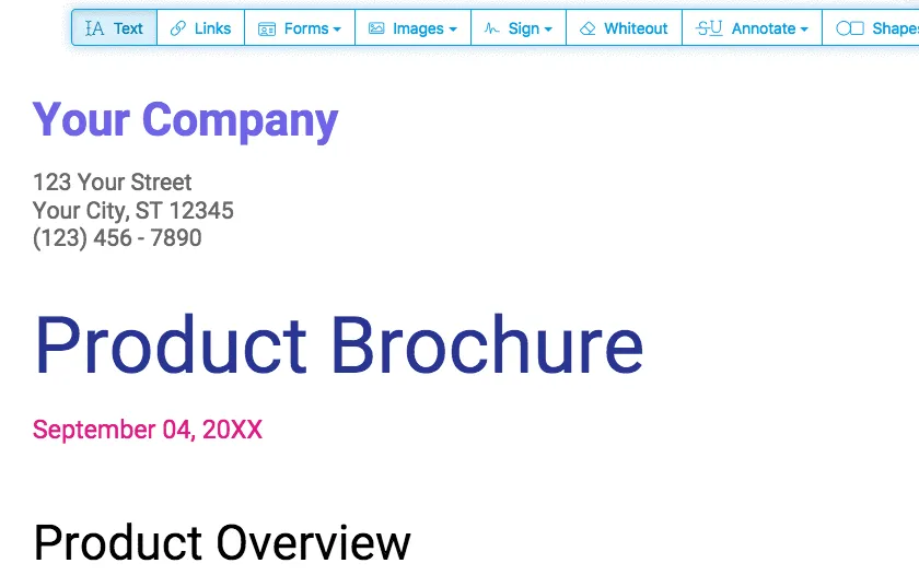 Screenshot: Hyperlink in PDF einfügen – Bereich auswählen und Ziel-URL eingeben.