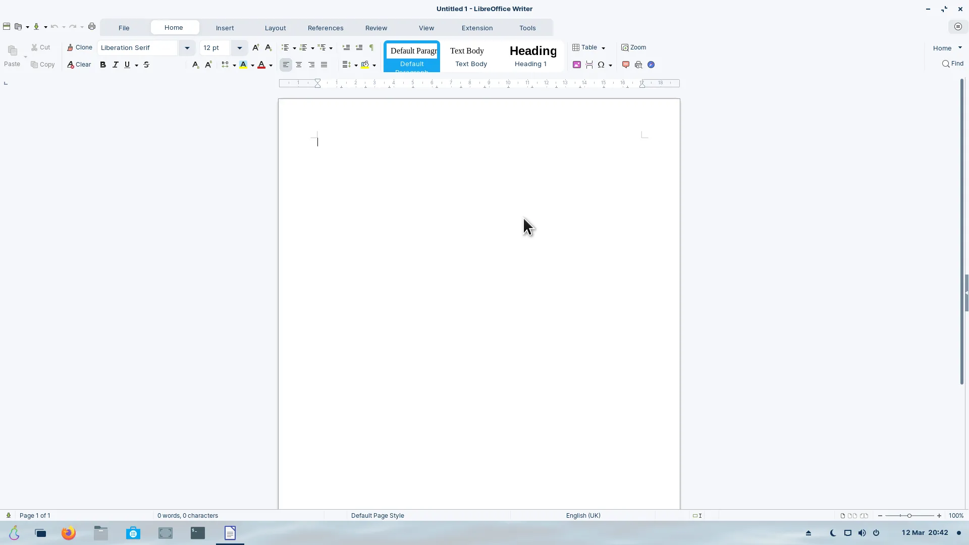 Screenshot von LibreOffice Writer