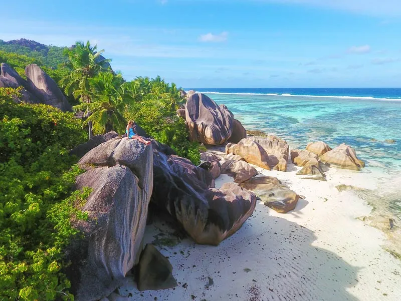 Seychellen La Digue Strand im Oktober