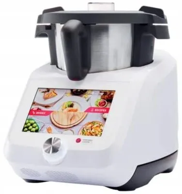 Silvercrest Monsieur Cuisine Smart Kochmaschine mit geöffnetem Deckel und Zubehör