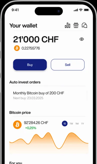 Smartphone mit geöffneter Relai App, einfach Krypto kaufen per App.