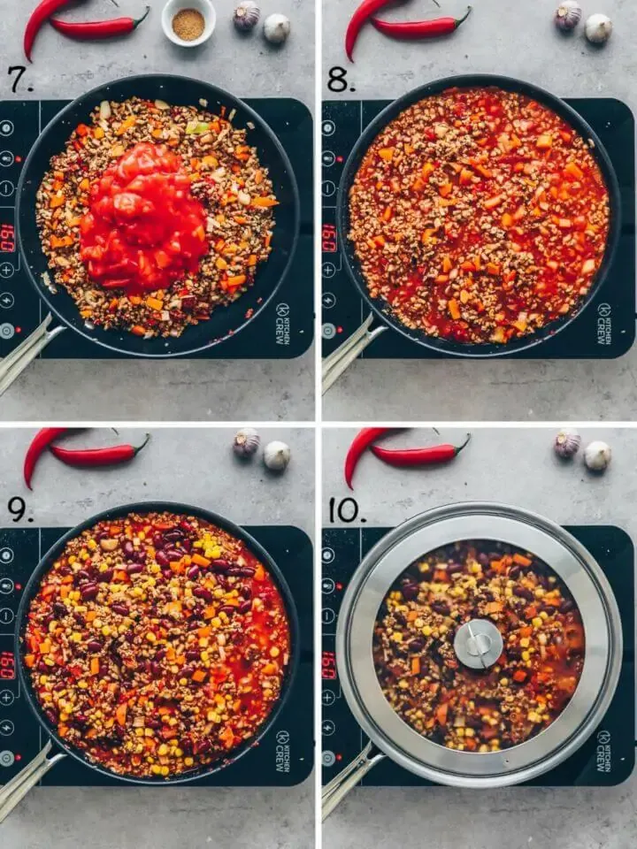 So bereiten Sie veganes Chili sin Carne zu