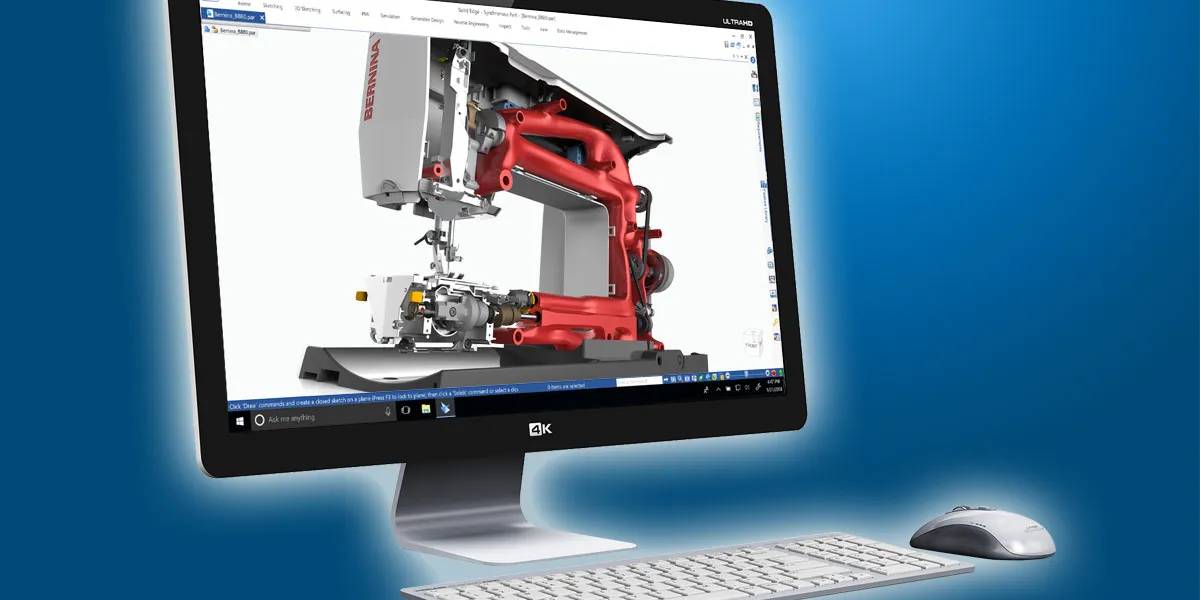 Solid Edge 3D CAD Software Benutzeroberfläche für Produktentwicklung