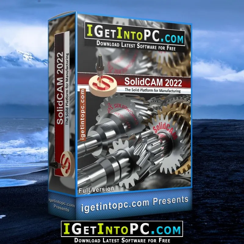 SolidCAM 2022 Benutzeroberfläche in SOLIDWORKS mit integrierten Werkzeugwegen und Bearbeitungsfunktionen.