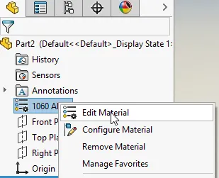 SOLIDWORKS Materialbearbeitung