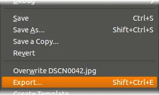 Speichern und Exportieren Screenshot
