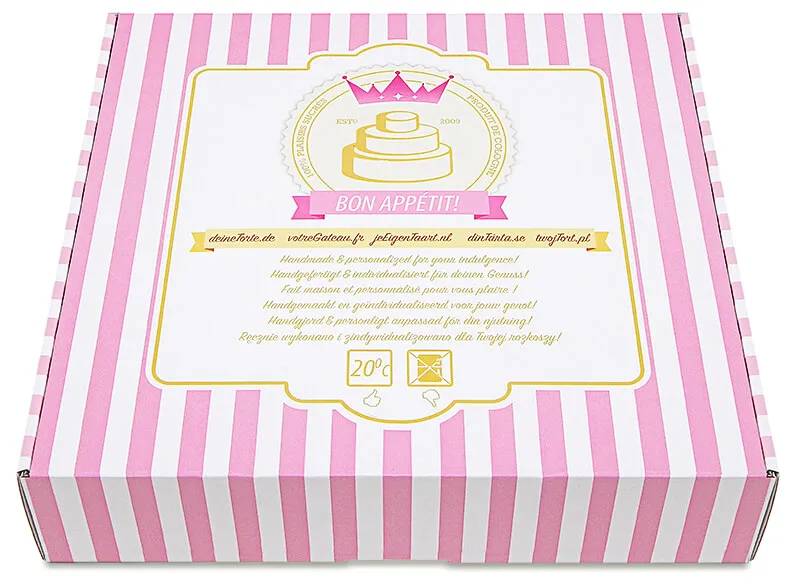 Spezielle, schützende Tortenverpackung für den sicheren Versand