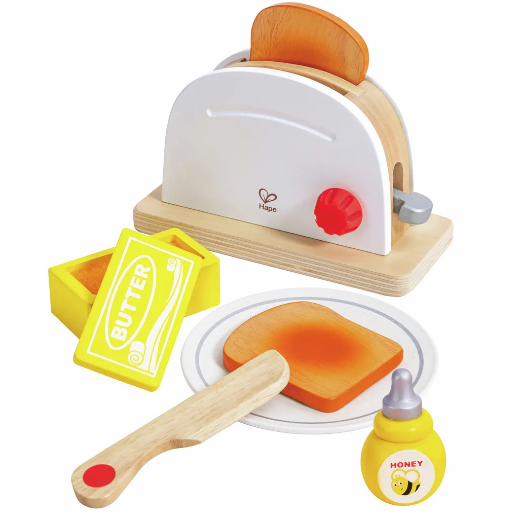 Spielzeug Toaster Set mit Toast, Butter und Honig