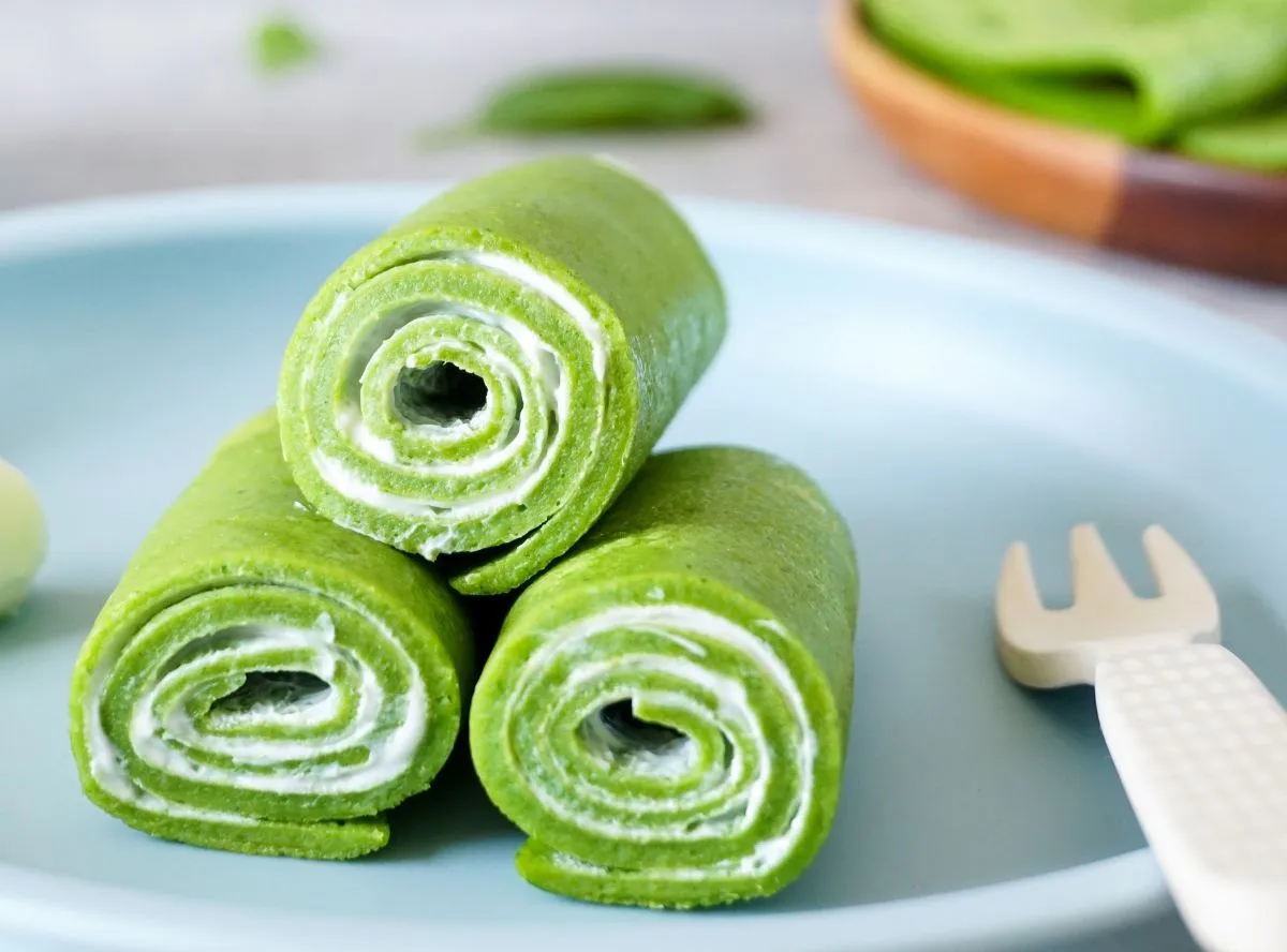 Spinatpfannkuchen für Baby und kleine Kinder, einfach und gesund