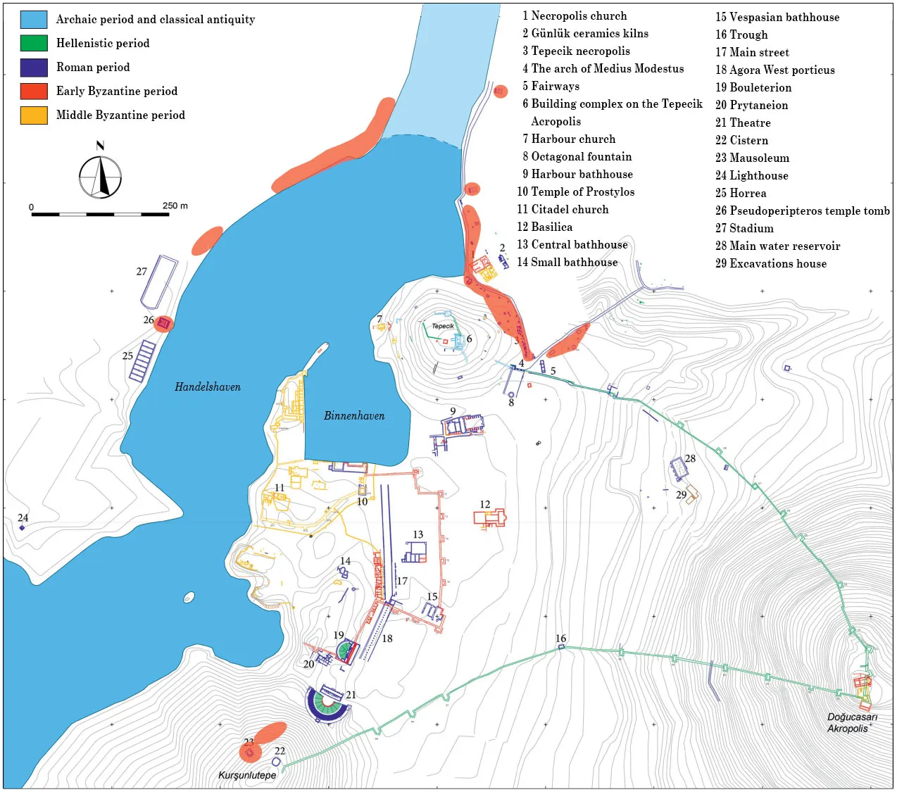 Stadtplan von Patara