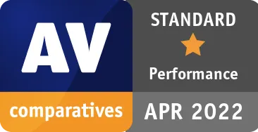 STANDARD Auszeichnung im Antiviren-Performance Test 2022