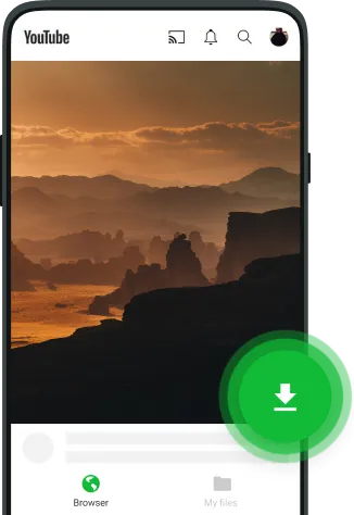 Startbildschirm der SaveFrom.net App für Android auf einem Smartphone