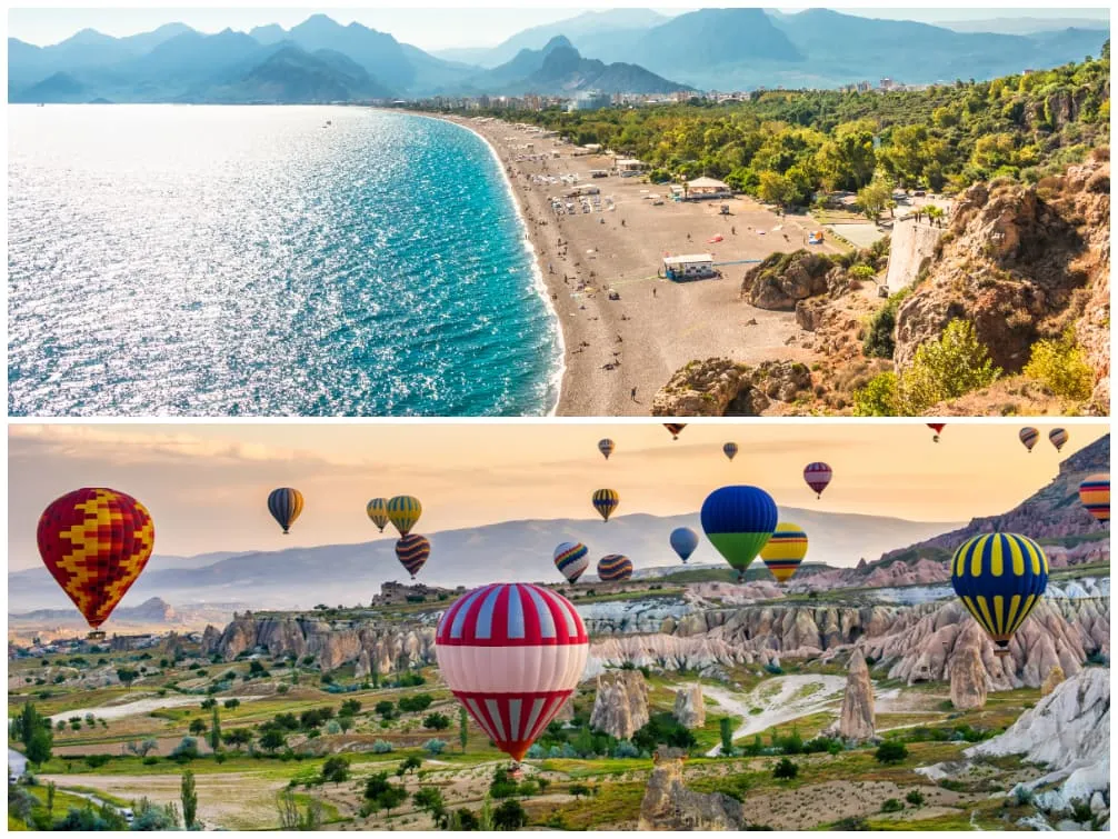 Strand und Ballonfahrten in der Türkei