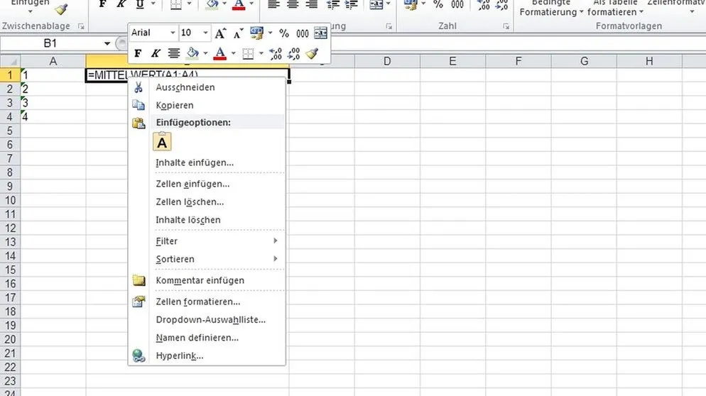 Tabellen Formatierungsmenü | Bild: BR