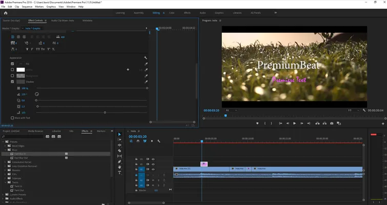 Texteffekte in Adobe Premiere Pro: Einfache Bearbeitung mehrerer Zeilen in einem Textobjekt