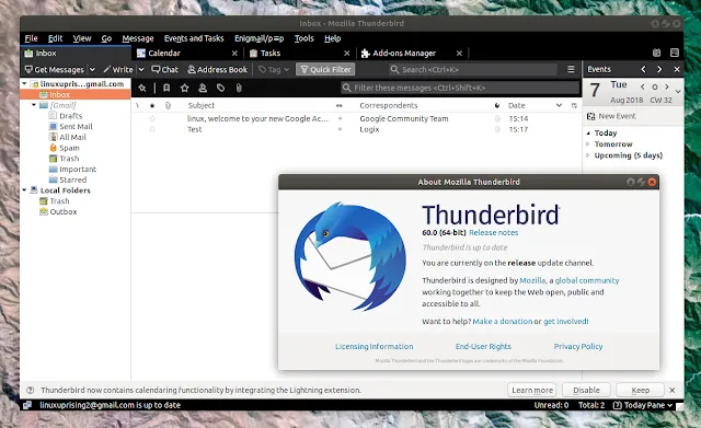 Thunderbird 60 Dark Theme