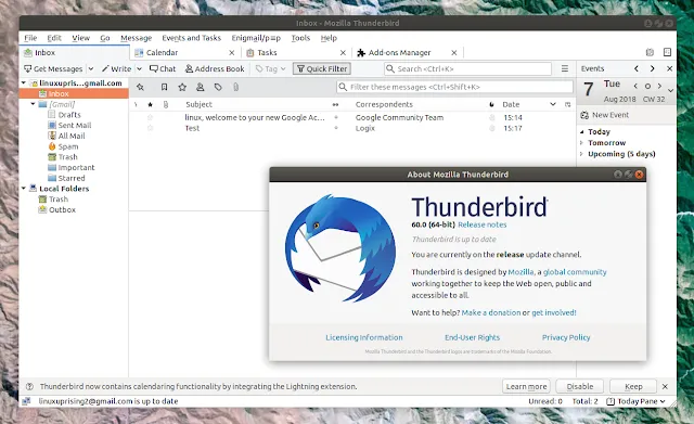 Thunderbird 60 Light Theme