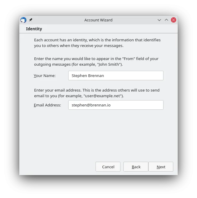 Thunderbird: Auswahl "Newsgroups" im Konto-Einrichtungsassistenten