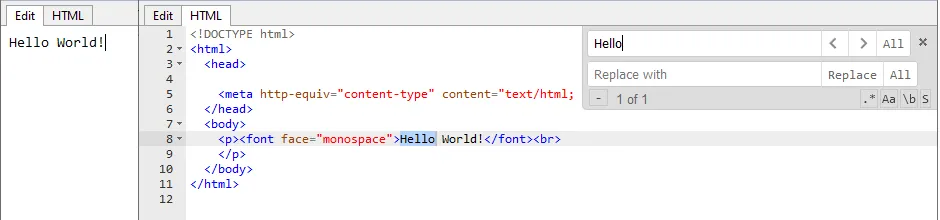 Thunderbird HTML editor interface
