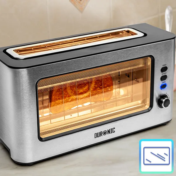 Toastvorgang im Duronic TB10 mit Sichtfenster