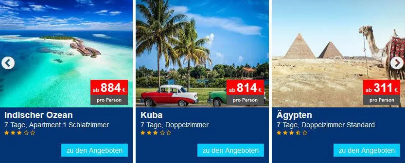 Übersicht der besten Reiseangebote von Ameropa als erfahrenem Reiseveranstalter für Städtereisen