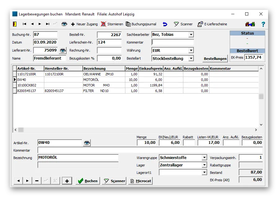 Umfassendes Teilemanagement und mobile Datenerfassung in der Kfz Werkstatt Verwaltungssoftware